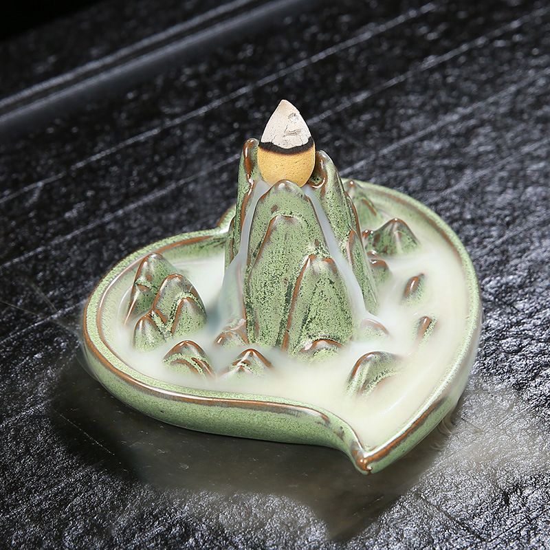 Queimador de incenso de refluxo de cerâmica retrô decoração de sala de estar suporte de incensário de cachoeira ornamentos de artesanato doméstico_voghion.com