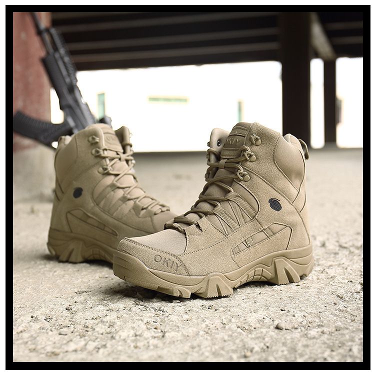 Bottes de combat d'entraînement de sports de plein air Bottes de randonnée tactiques respirantes et confortables pour hommes et femmes_voghion.com