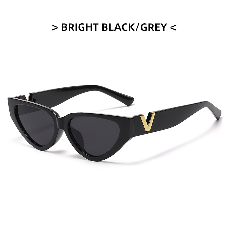 Nuovi occhiali da sole con montatura piccola Occhiali da sole cat-eye alla moda con lati stretti, personalità di tendenza, occhiali hip hop con stampa zebrata_voghion.com