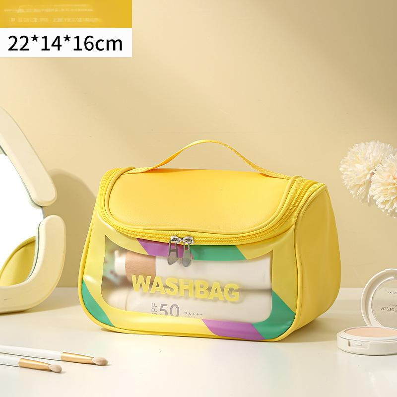 Waterproof Makeup Bag Large Capacity Cosmetic Organizer With Handle Travel Toiletry Case For Women_voghion.com