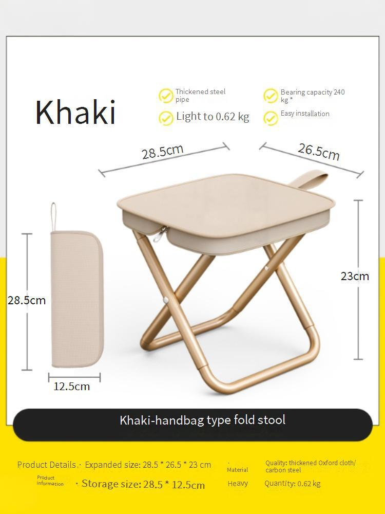 Portable Handbag Folding Chair - Ultra-Compact Camping Stool For Fishing Picnics & Travel Lightweight Foldable Seat With Carry Bag_voghion.com