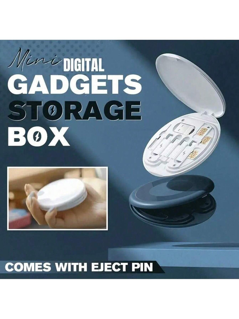 Multi-Functional USB Adapter Cable Storage Box - Type C Cable, 3 Types Of USB Adapters & Connector Conversion! Multi-Functional Compact Cable Card,_voghion.com