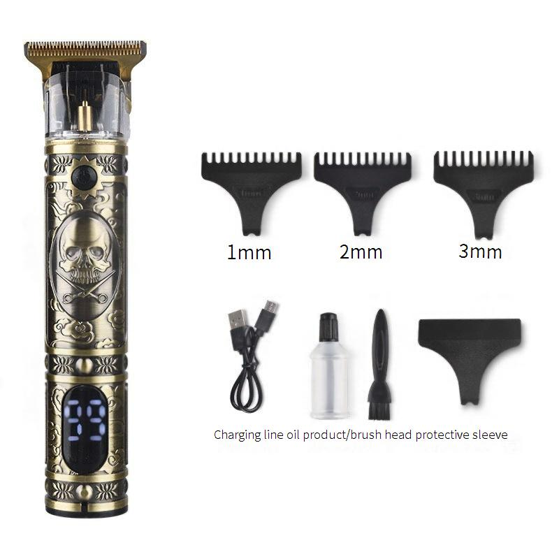 Professional Cordless Hair Clipper For Men Rechargeable T9 Trimmer With 6 Detachable Guide Combs, Ultra-Quiet Motor & Waterproof Design_voghion.com