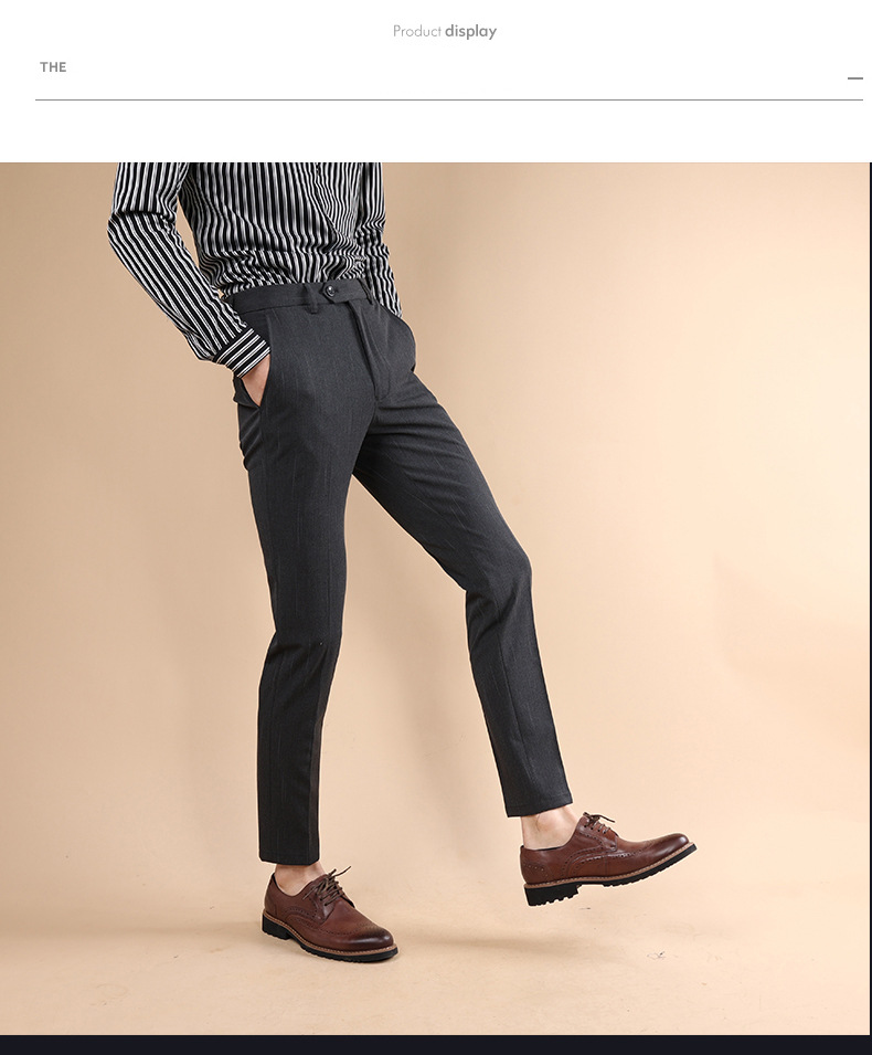 Men's Slim Fit Dress Pants For Business Casual - Wrinkle-Free & Stretchable Polyester Blend Trousers With Comfortable Tailored Fit_voghion.com