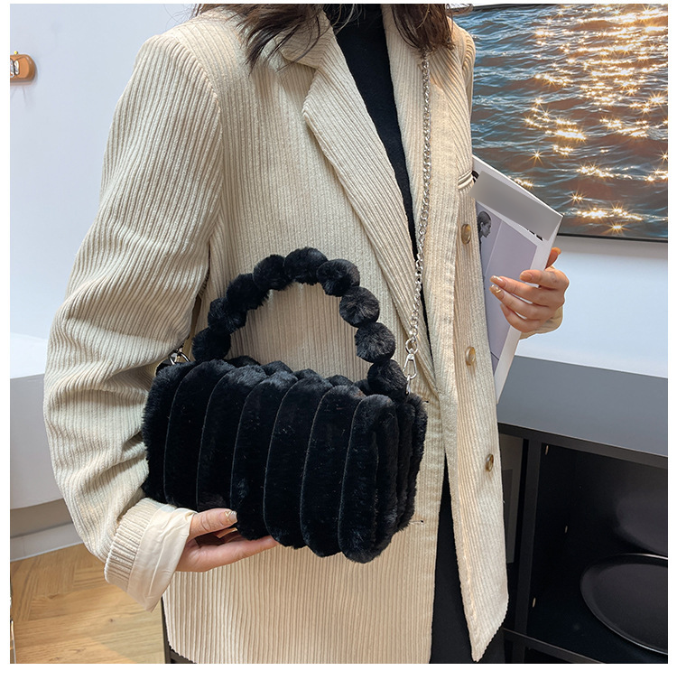Borse da donna, piccola borsa quadrata da donna, nuova moda autunnale e invernale, borsa a cuscino, elegante borsa a mano, borsa a tracolla in peluche testurizzata_voghion.com