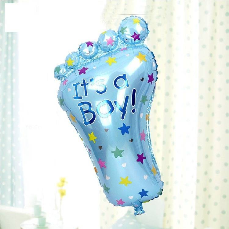 Olbrzymie różowe i niebieskie balony aluminiowe w kształcie stóp dziecka do dekoracji na przyjęcia urodzinowe – zestaw 4 dużych i małych, błyszczących metalicznych balonów w kształcie stóp_voghion.com