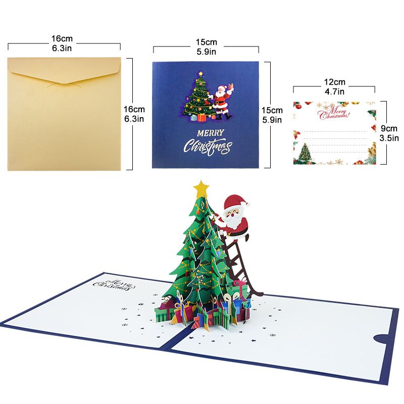 Christmas Handcrafted 3D Greeting Cards With Laser-Cut Designs – Festive Tree Santa Reindeer & More – Premium Specialty Paper For Holiday Wishes_voghion.com