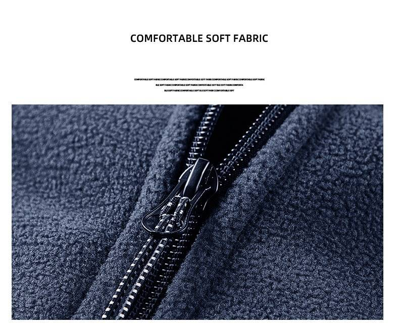 Giacca in pile da uomo con cappuccio - Felpa invernale calda con cerniera, fodera in morbido sherpa, antivento, casual_voghion.com