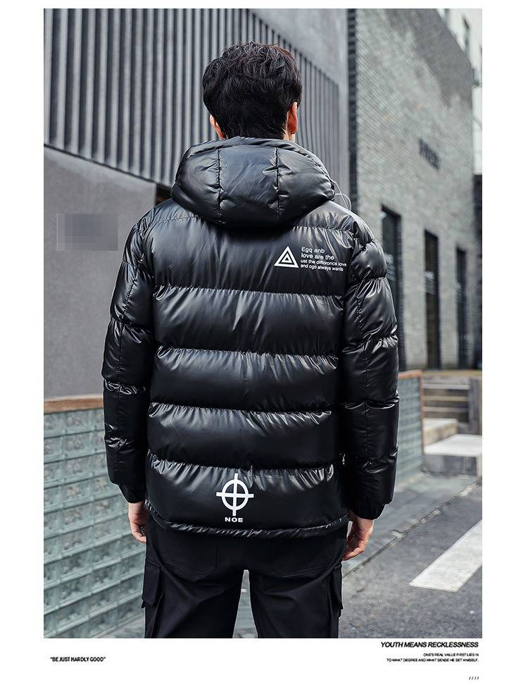 Herren Pufferjacke Wintermantel Mode Kapuze Reißverschluss Oberbekleidung Lässig Lockere Passform Dick Warm Polyester Leicht Streetwear_voghion.com