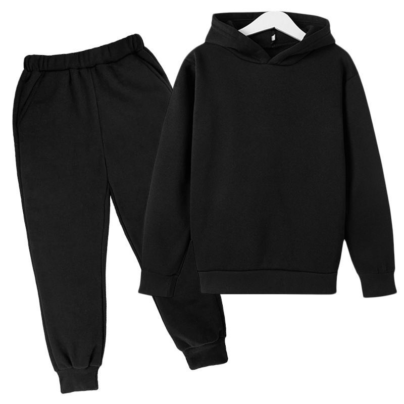 2025 Ragazzi e Ragazze Più Felpa con Cappuccio in Velluto e Pantaloni della Tuta Due Pezzi Set per Bambini Stampa Moda Stile Sportivo Personalizzato_voghion.com