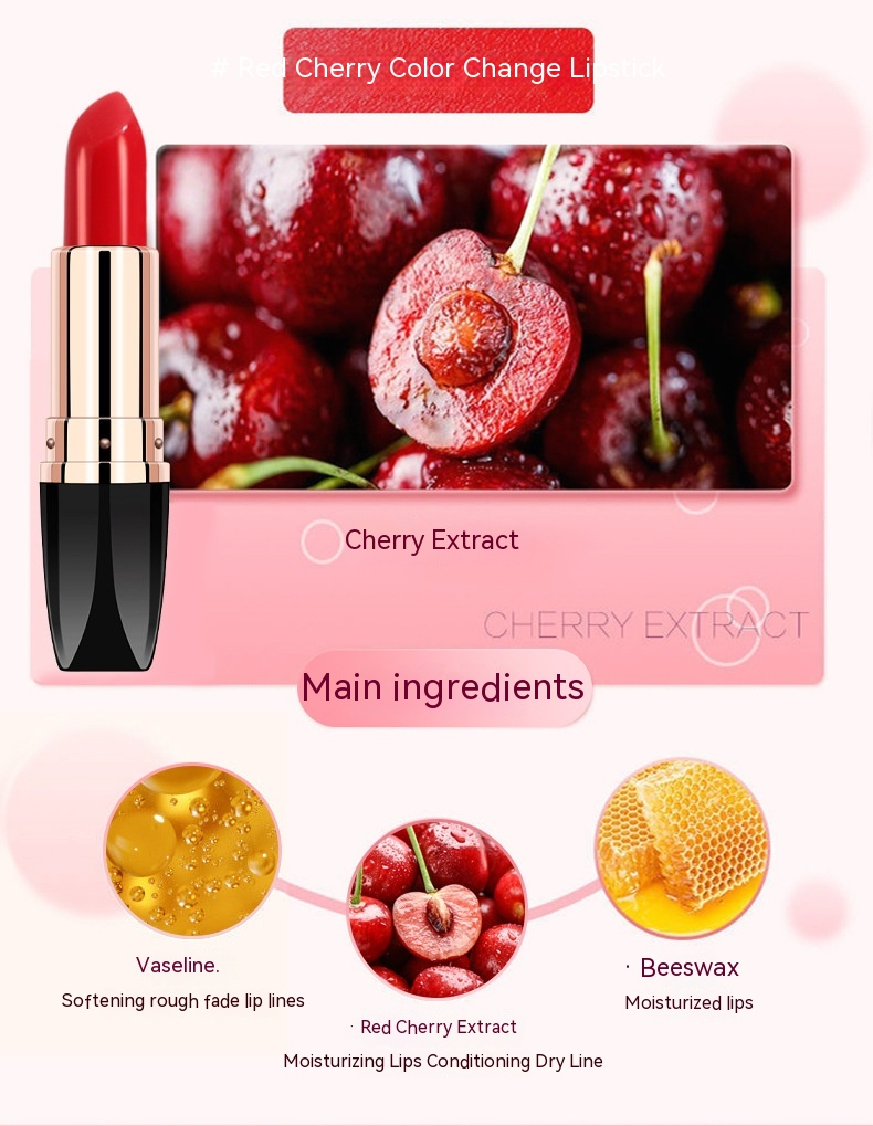 YANQINA Carotene Rossetto colorato Idratante e idratante Rossetto rosso ciliegia caldo Trucco_voghion.com