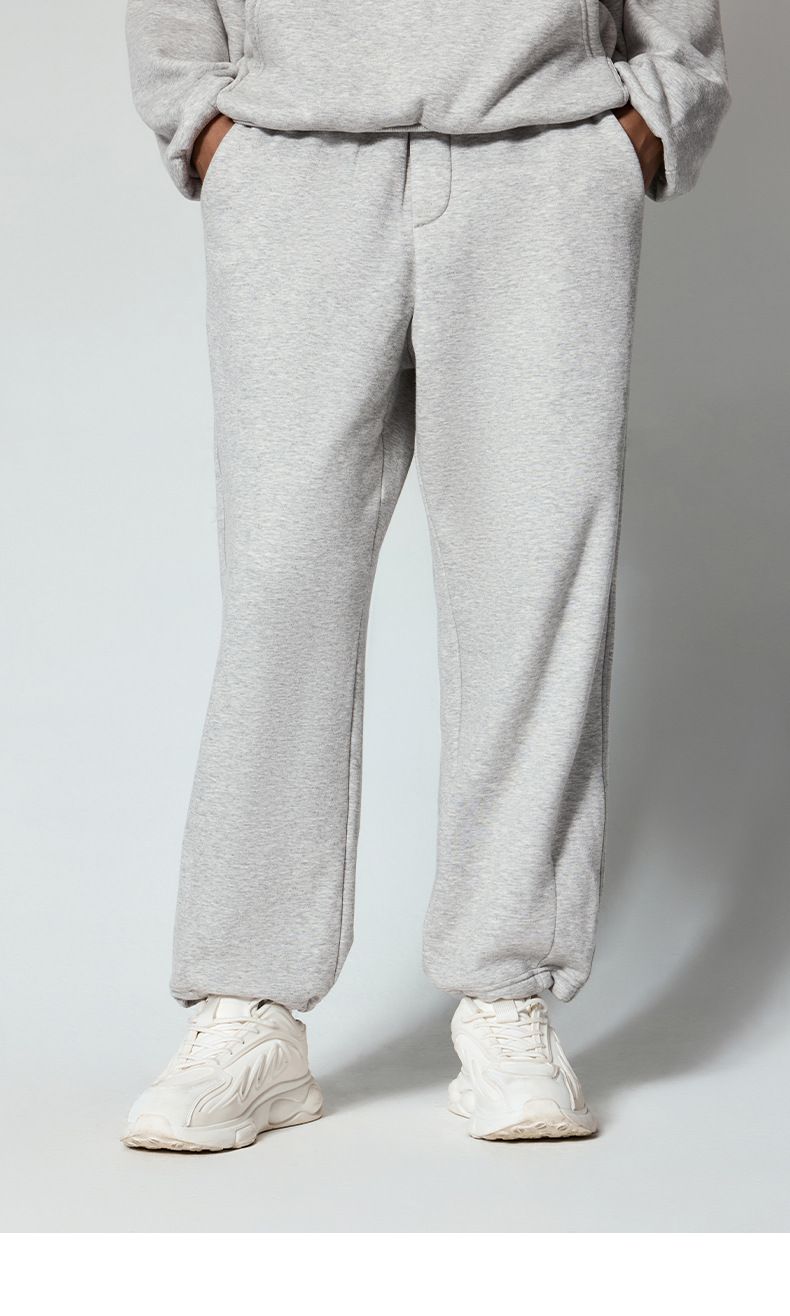 Herrenbekleidung Neue Modemarke Einteilige Fleece-Jogginghose mit weitem Bein für Männer und Frauen Warme Fleece-Sporthose mit Kordelzug_voghion.com