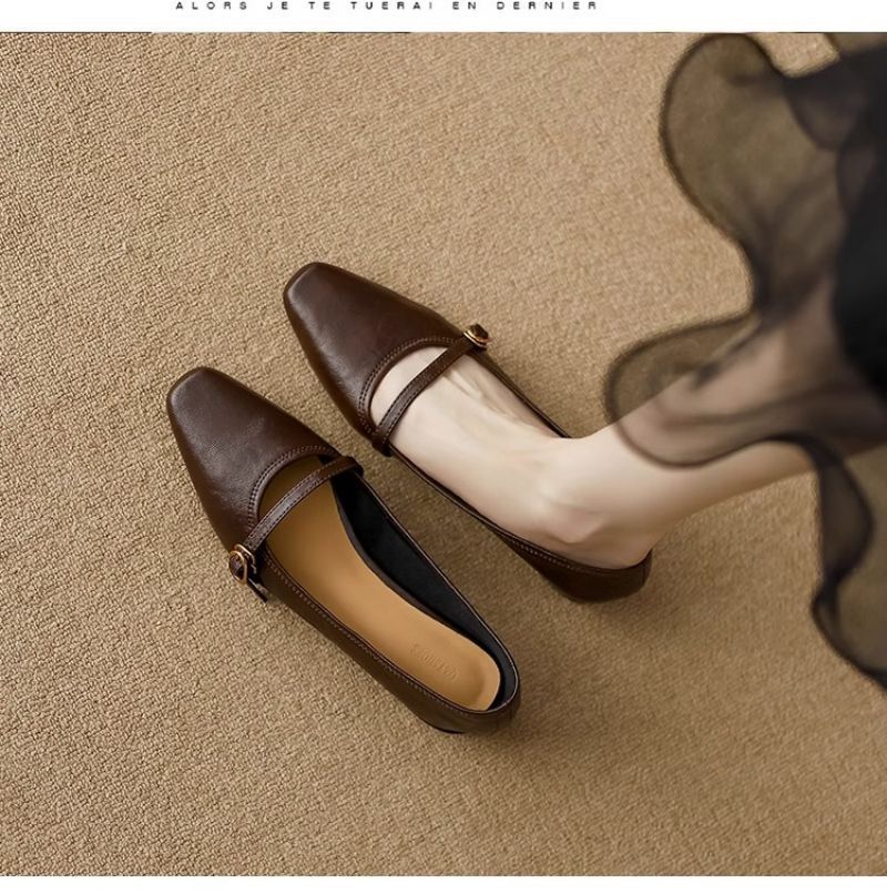 Fashion Mary Jane For Women, Flat 2025 Spring New High Sense Brown Soft Sole Shallow Mouth Women's Shoes, Low Heel_voghion.com