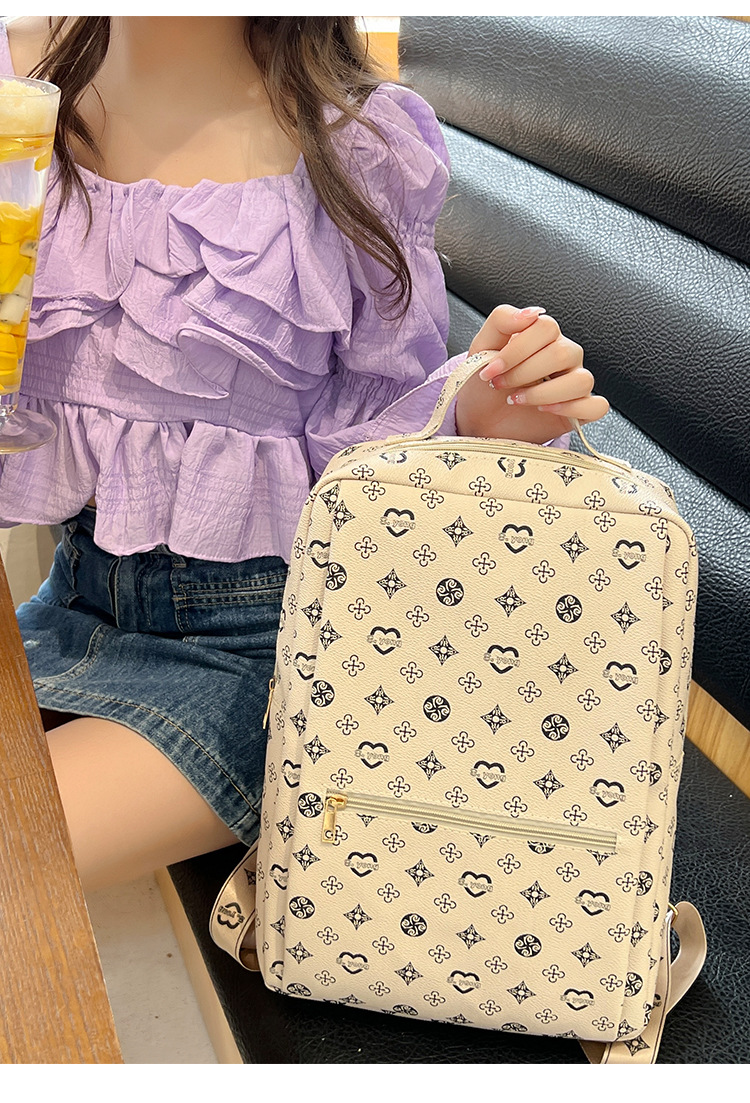 Hot Selling New Printed Backpack in Europe and America Fashionable and Casual Versatile Large Capacity Backpack Unique Printed Bag Schoolbag for Girls_voghion.com