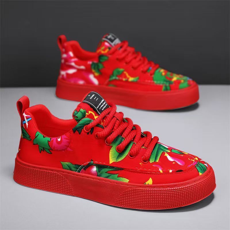 Zapatos de lona para hombre, primavera y verano 2025, con diseño de flores grandes, suela suave, transpirables, desodorantes, versátiles, deportivos y de ocio._voghion.com