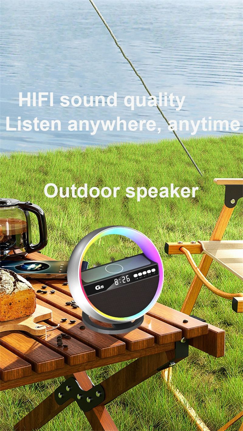 2024 Nieuwe multifunctionele RGB draadloze nachtlader Bluetooth-luidspreker Grote G-sfeerverlichting Woondecoratie_voghion.com