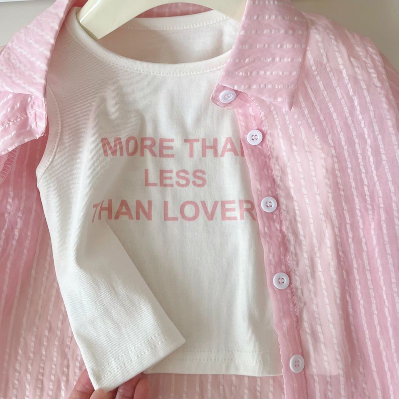 2024 Sommer Neue Koreanische Ausgabe für Mädchen Insektensichere Sonnenschutzkleidung Langarmshorts 3-teiliges Set 24213_voghion.com