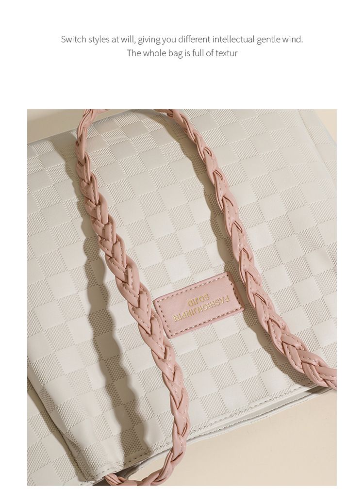 Borsa da donna minimalista con cinturino in tessuto, borsa da pendolarismo casual Linggetote, borsa da studente alla moda, grande capacità_voghion.com