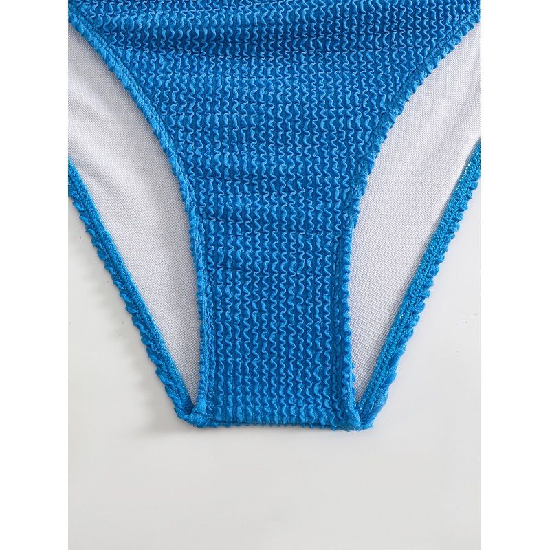 Separate Solid Color Bikini With High Waist Cover_voghion.com