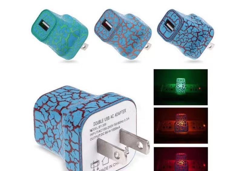 syct 5V 1A Crack Night Light Emitting Mobile Phone Charger Suitable For Various Small Home Appliances Adapter Charging Head_voghion.com