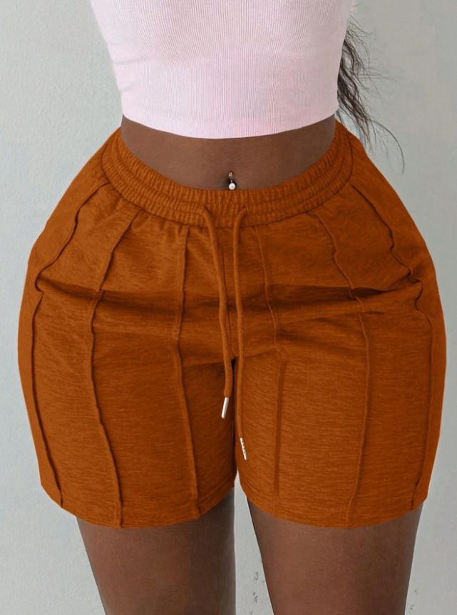 Vêtements pour femmes, loisirs d'été, sports, shorts à plis cure-dents sur le devant, pantalons de cyclisme, pantalons de sport, shorts gris clair_voghion.com