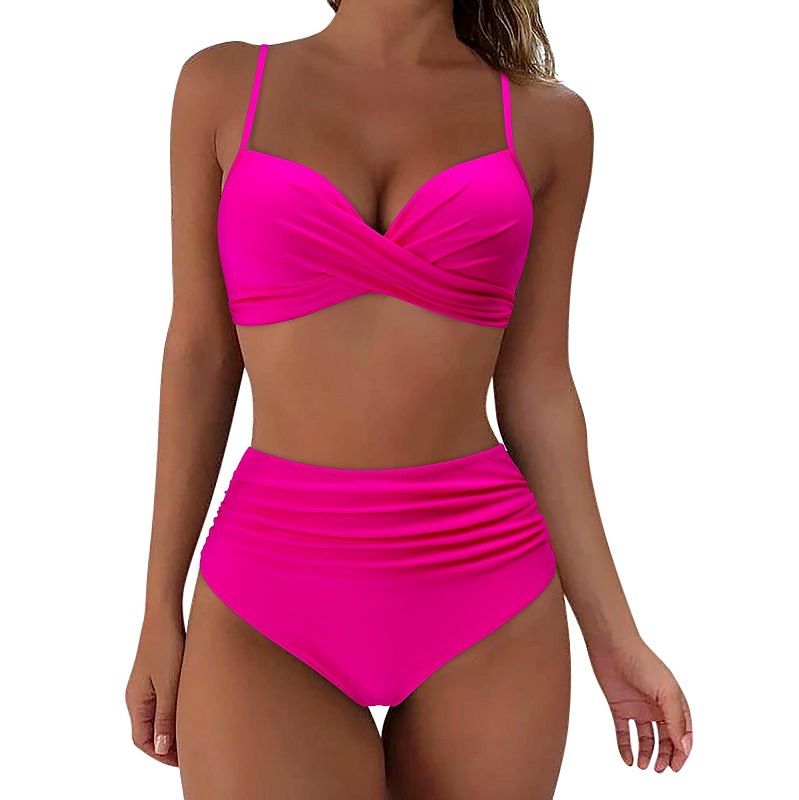 bikini Multicolor Leopard Print High Waist Tight Sexy Bikini_voghion.com