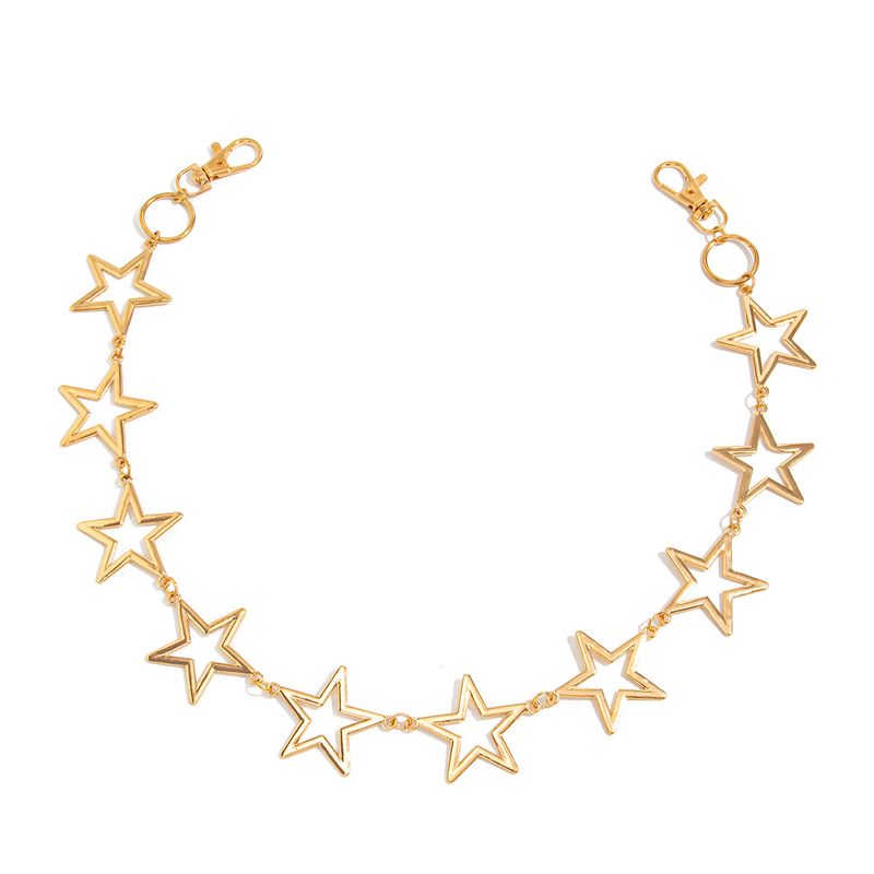 Überzogener fünfzackiger Stern – Jeans-Anhänger für Herren – High-End-Hip-Hop-Nischenhose_voghion.com