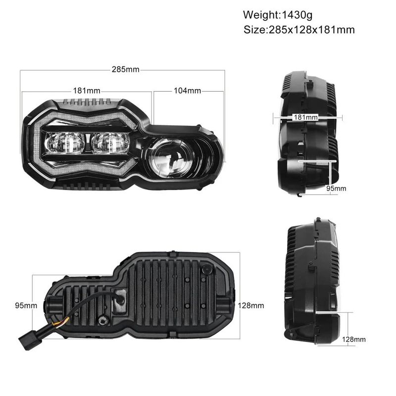 65W LED-Scheinwerfer mit DRL High/Low Halo-Beleuchtung Motorrad-Scheinwerfer für BMW F650GS F700GS F800GS F800R 2006-2018, eingebautes EMC DOT_voghion.com