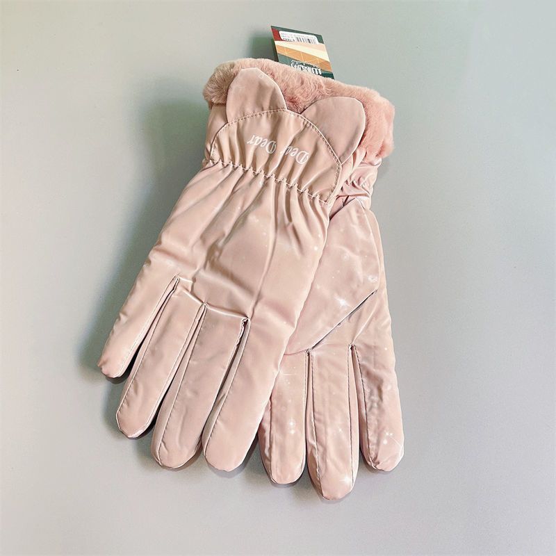 Gants en coton pour femmes, mignons et chauds pour l'hiver, écran tactile pour les étudiants en ski, imperméables en automne et en hiver à vélo_voghion.com
