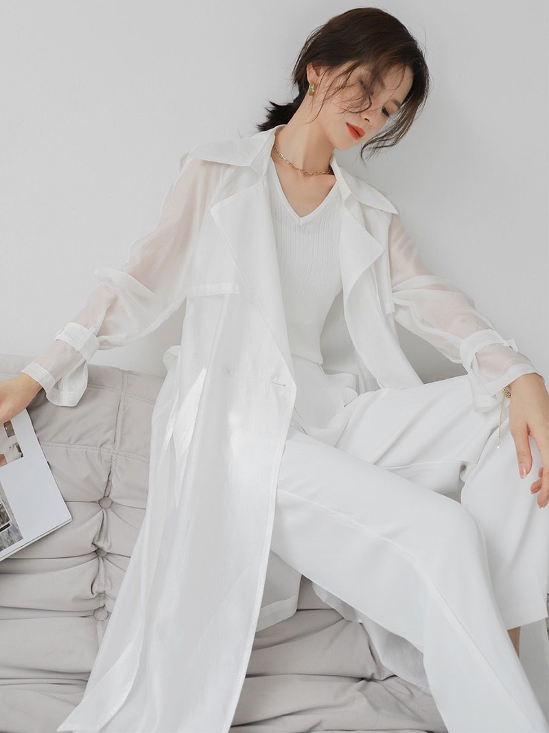 Spring Summer 2023 New Wo's Windbreaker Fashion Loose Frenulum Sunscreen Trench Coat Thin Style Shirt & Blouse Top_voghion.com