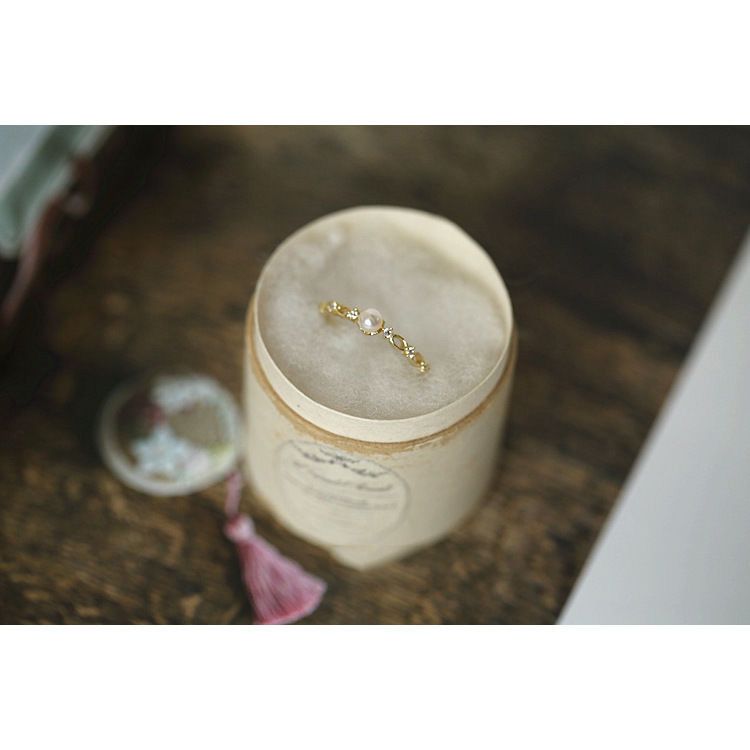 Perlmutt-Zirkonring für Frauen, vergoldeter leichter Luxus-Ring, schlichtes und Nischendesign_voghion.com