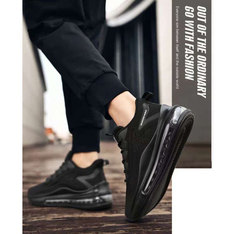 Leisure Men's Breathable Fly Woven Low Top Sports Shoes, Fashionable Air Cushion Outdoor Running And Travel Shoes_voghion.com