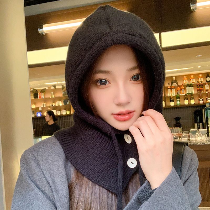 Cappello lavorato a maglia invernale coreano Balakrafa per bambini, caldo, collo, coppia, protezione per le orecchie_voghion.com