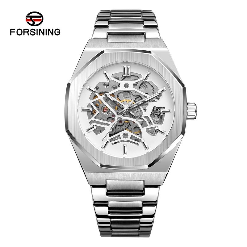 Montre mécanique automatique squelette tendance pour homme avec fonction heure universelle, boîtier en acier inoxydable de 41 mm, verre minéral, bracelet en alliage_voghion.com
