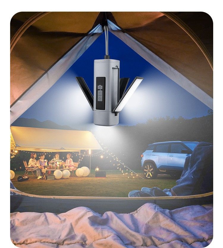 Cross-border New Outdoor Multi-functional Rechargeable Telescopic Folding Lighting Tent Camp Camping Light_voghion.com