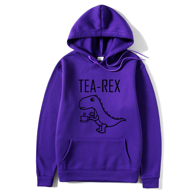 Nuovo simpatico dinosauro che beve caffè Maglioni da uomo e da donna con cappuccio di tendenza di strada_voghion.com