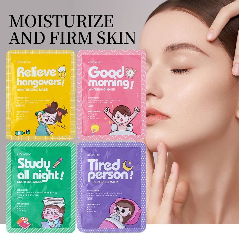 Mascarilla facial hidratante completa KORMESIC con personajes de dibujos animados_voghion.com