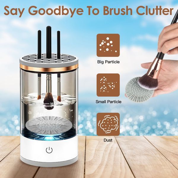 3 In 1 Makeup Brush Blender Cleaner Automatic Makeup Brush Cleaner Machine USB Powered Brush Drying Storage Suitable For All Types Of Brushes_voghion.com