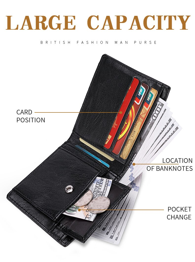 Portofel scurt pentru bărbați, model 3D Eagle în relief, portofel casual pentru carduri de credit și monede_voghion.com