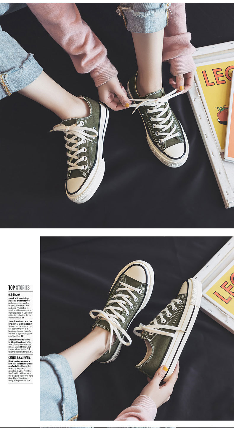 Casual veelzijdige nieuwe witte canvas schoenen voor dames 2024 lente en zomer studenten Koreaanse versie ulzzang sneakers Ruian_voghion.com