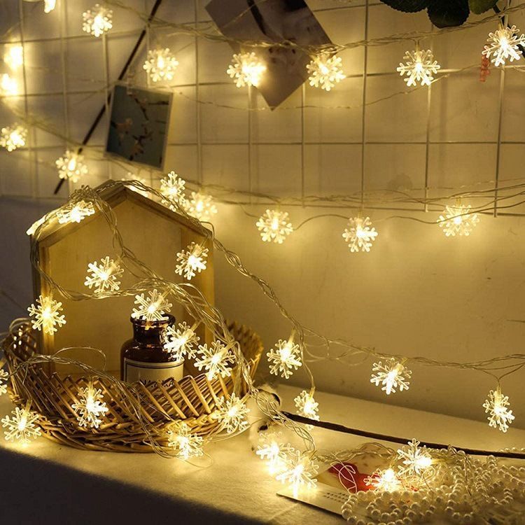 LED Snowflake Solar Decorative Flash Battery Box USB Christmas Light String Wholesale_voghion.com