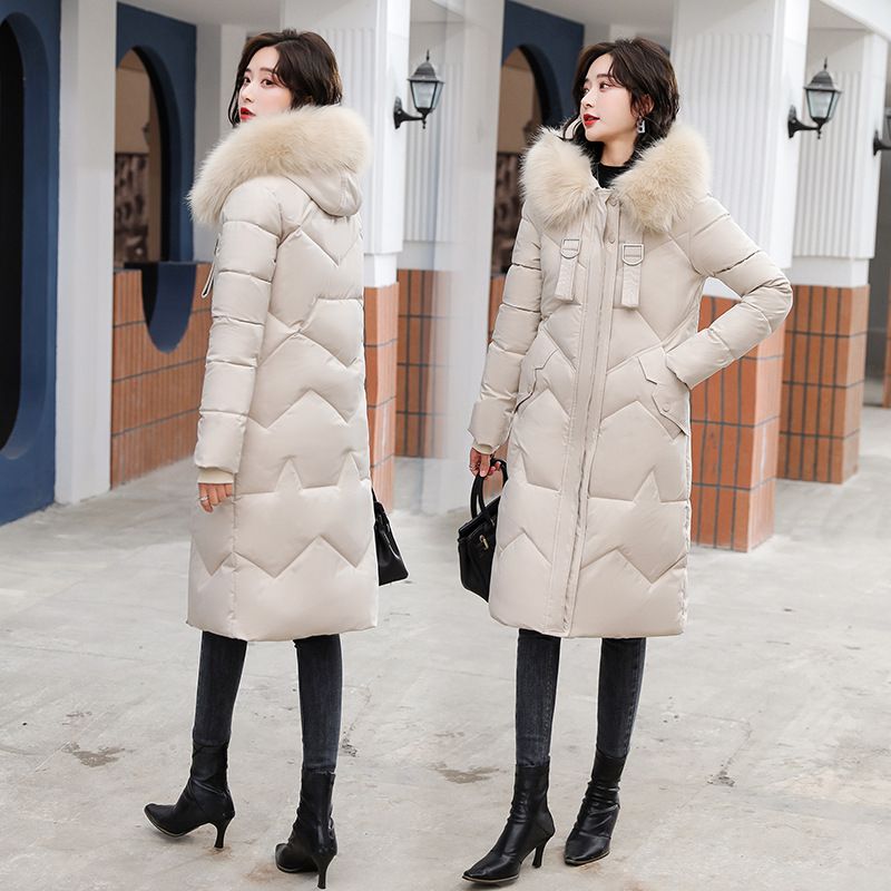 Giacca da donna in cotone caldo stile lungo invernale 2025, versione coreana, ampia e sottile, alla moda_voghion.com