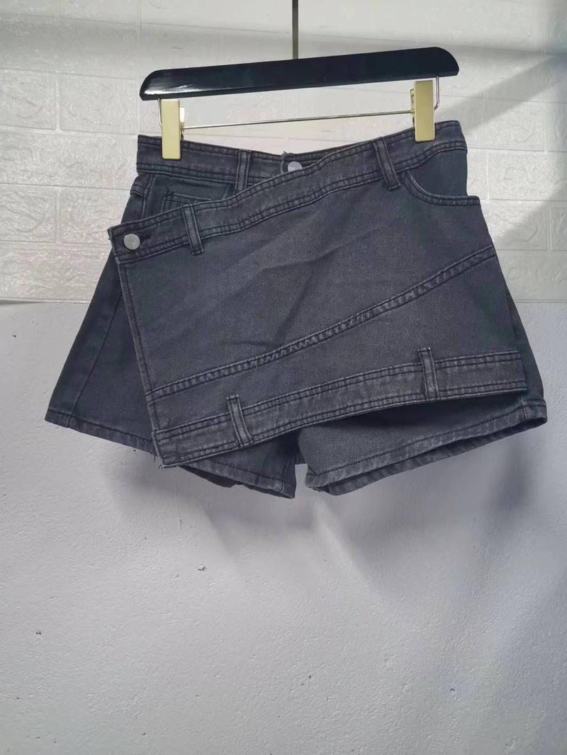 Dámské letní kalhoty s vysokým pasem a širokými nohavicemi v korejském stylu, štíhlé džínové, s sukní a kraťasy, plus size, s vysokým pasem a širokými nohavicemi._voghion.com