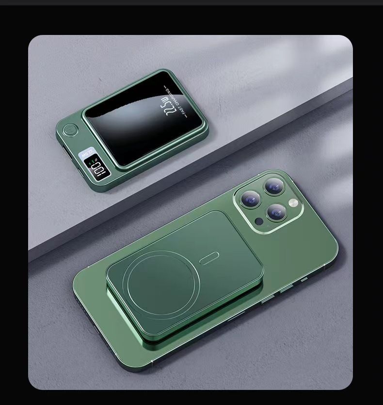 Powerbank Magnetisk Trådløs Powerbank 20000 mAh 22,5W Tovejs Hurtigopladning Mini Mobil Powerbank_voghion.com