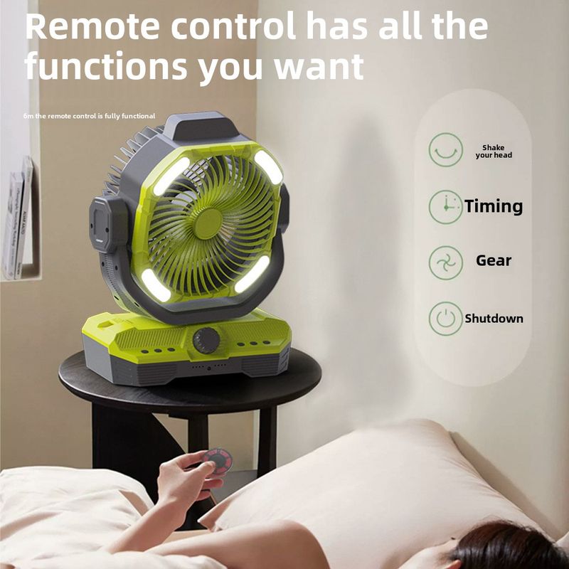 Explosieve Buitenhuishoudelijke Nieuwe Elf-inch Supersterke En Grote Capaciteit Automatische Schudkop Met Muggenwerende Campingventilatorlamp_voghion.com