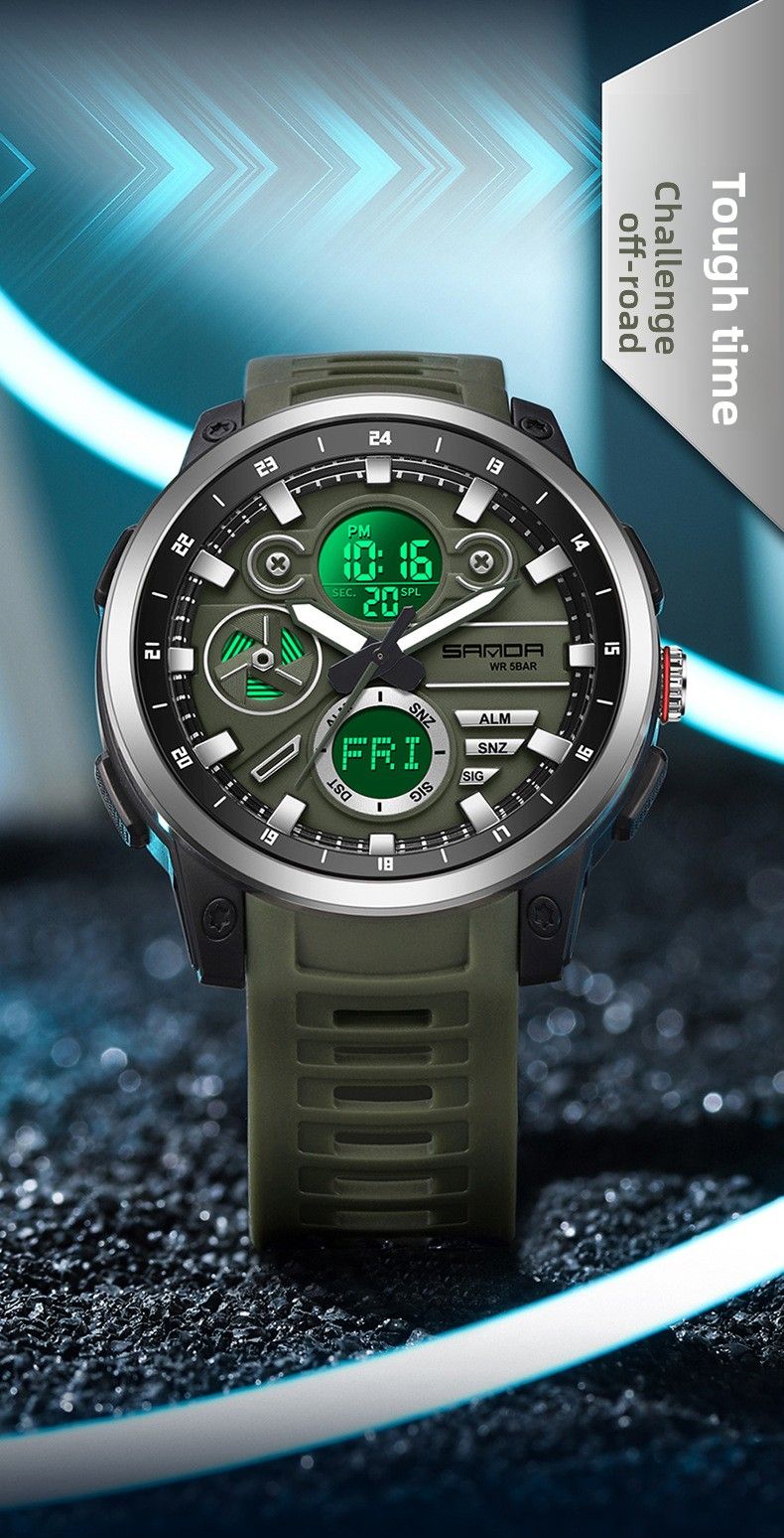Sanda Cross-Border Hot-Selling Student Trendy Multi-Function Summer Time Waterproof Alarm Reminder Electronic Watch For_voghion.com