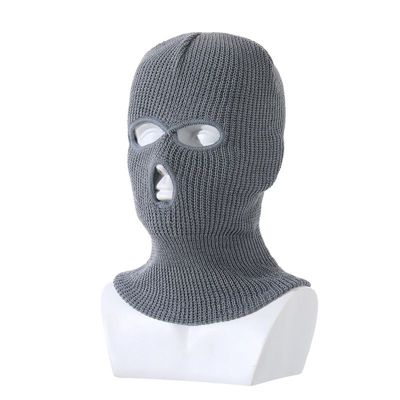 Winter warme stricken Balaclava Hut Stricken Kopf Drei-Loch-Mütze Ski-Maske_voghion.com