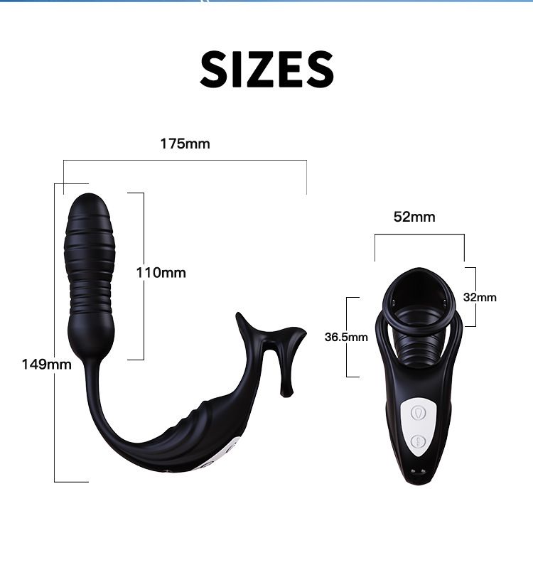 CHIJIANG New Telescopic Anal Plug Prostate Vibrator Massager Wireless Remote Control Double Ring Semen Lock_voghion.com