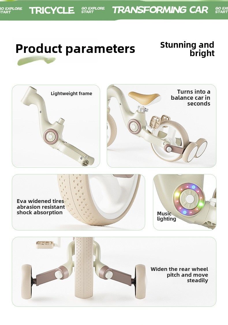 Kinderen Multifunctionele Balans Auto Driewieler Muziek Licht Anti-kantelfunctie 2-6 Jaar Oude Jongen En Meisje Baby Speelgoed Auto_voghion.com