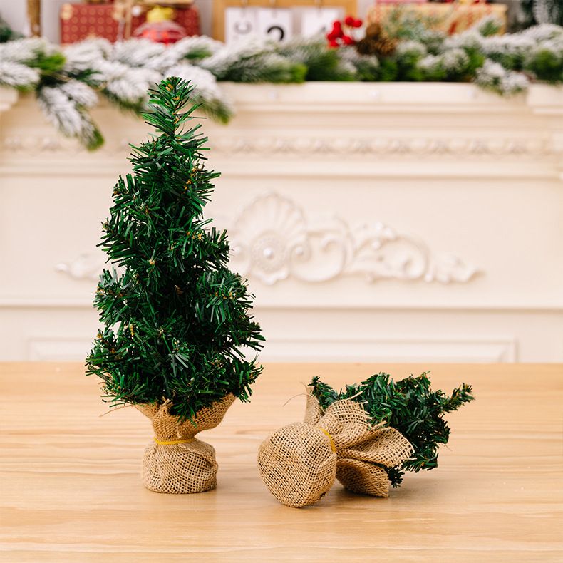 Christmas decoration Mini tree linen tree bar decoration 30cm Christmas tree tabletop decoration_voghion.com